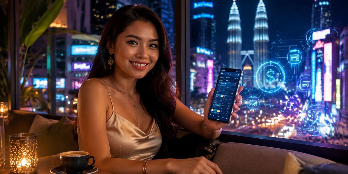 Pengguna mengakses kasino mudah alih mbi88 di Kuala Lumpur melalui telefon pintar